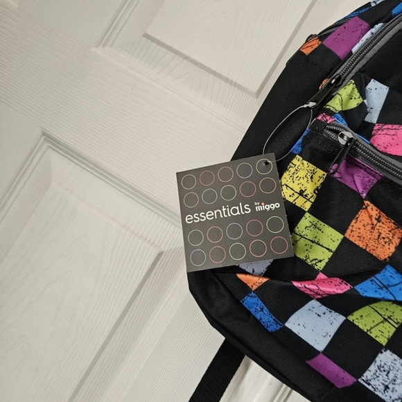 Essentials by miggo colorful checkered emo scene kid style backpack - Picture 3 of 4